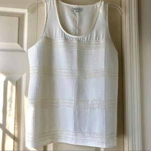 Banana Republic- Beaded Sleeveless Blouse - Ivory